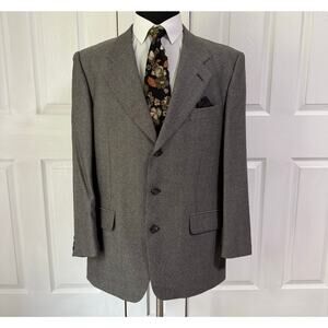 Yves Saint Laurent Men's Chevron 100%Wool Sportscoat Blazer Jacket Size 43R